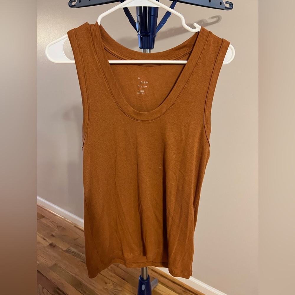A New Day Brown Ribbed Tank